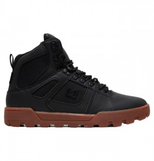 Hombre Botas de Invierno DC Shoes Pure High-Top Vody-Resistant Negras | CAT-306429