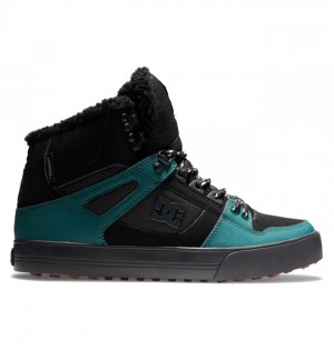 Hombre Botas de Invierno DC Shoes Pure High-Top Negras Negras Verde | HNQ-154609