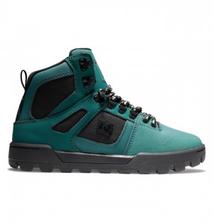 Hombre Botas de Invierno DC Shoes Pure High-Top Vody-Resistant Verde Oscuro | CDK-231496