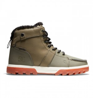 Hombre Botas de Invierno DC Shoes Woodland Verde Oliva Claro | CKF-342087