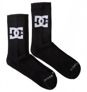 Hombre Calcetines DC Shoes Star 2-Pack Crew Negras | LEP-957213