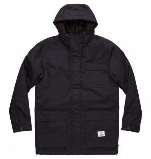 Hombre Chaquetas DC Shoes Canondale S Kapucí Parka Negras | XIG-437206