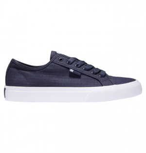 Hombre Tenis DC Shoes Manual SE Platene Azul Marino Blancas | FEL-945781