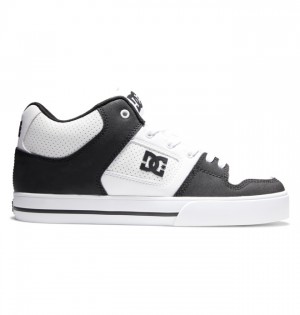 Hombre Tenis DC Shoes Pure MID Mid-Top Blancas Negras Blancas | TCV-590168