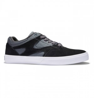 Hombre Tenis Skate DC Shoes Kalis Vulc Negras Gris Blancas | HRQ-796134