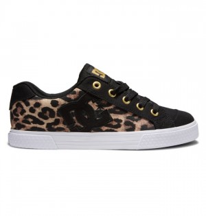 Mujer Chelsea DC Shoes Negras Leopardo | TIG-367820