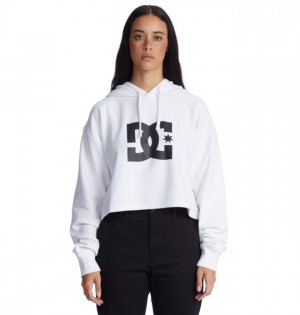 Mujer Sudadera con Capucha DC Shoes Cropped 2 Blancas | POD-937416