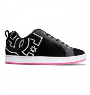 Mujer Tenis DC Shoes Court Graffik Blancas Negras Rosas | ENS-940317