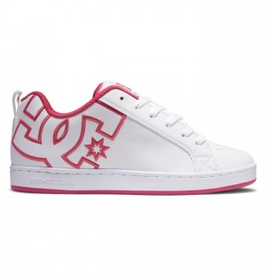 Mujer Tenis DC Shoes Court Graffik Blancas Rosas Blancas | TPZ-519480