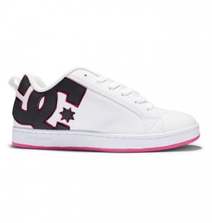 Mujer Tenis DC Shoes Court Graffik Negras Blancas Rosas | KVP-561043