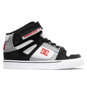 Niños Pure DC Shoes High Elastic Krajkové High-Top Blancas Negras Rojas | BXF-426105