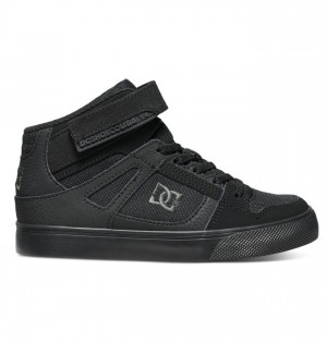 Niños Pure DC Shoes High Elastic Krajkové High-Top Negras Negras Negras | LOM-576294