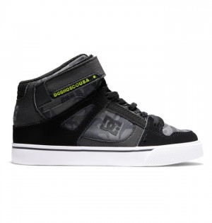 Niños Pure DC Shoes High Elastic Krajkové High-Top Negras | LCQ-903712