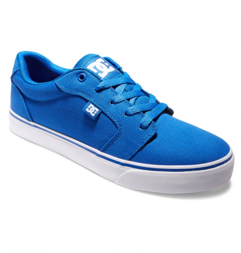 Hombre Anvil DC Shoes Platene Azules Blancas | UOT-708264