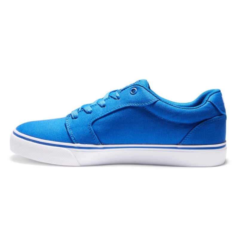 Hombre Anvil DC Shoes Platene Azules Blancas | UOT-708264