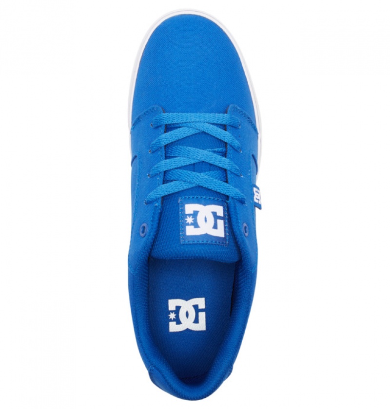 Hombre Anvil DC Shoes Platene Azules Blancas | UOT-708264