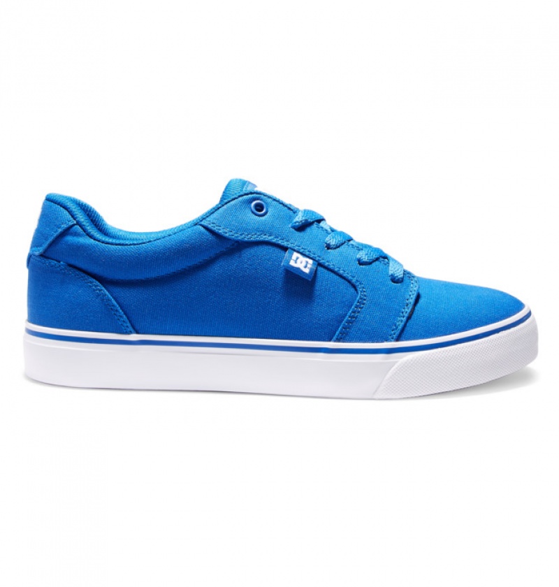 Hombre Anvil DC Shoes Platene Azules Blancas | UOT-708264