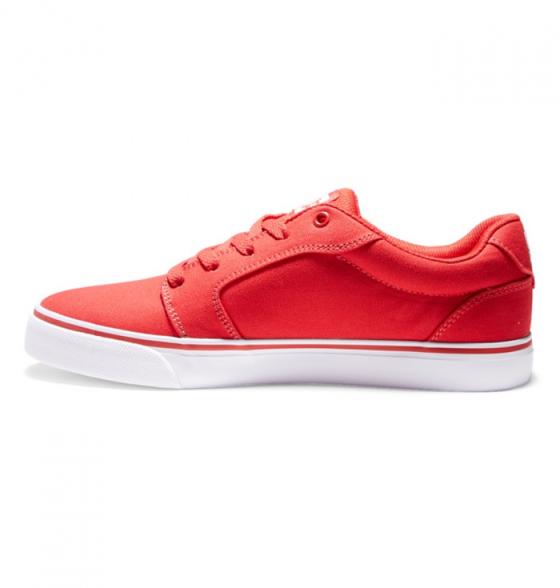 Hombre Anvil DC Shoes Platene Rojas Blancas | GQF-934857