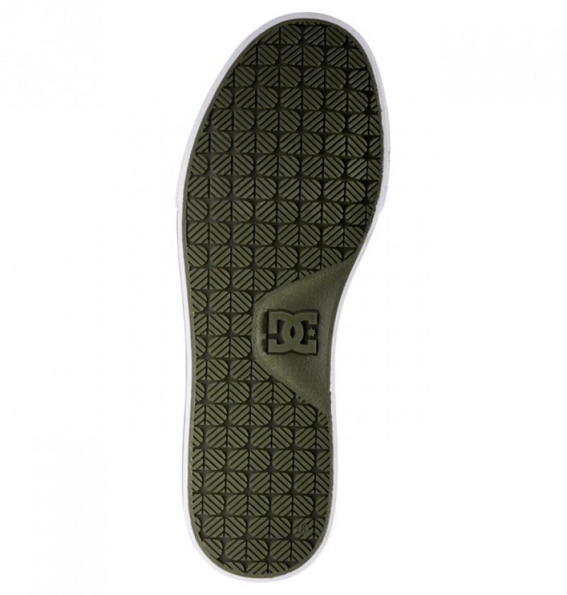 Hombre Anvil DC Shoes Platene Verde Oliva Blancas | EIL-756284