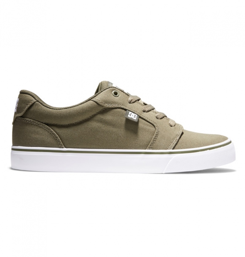 Hombre Anvil DC Shoes Platene Verde Oliva Blancas | EIL-756284