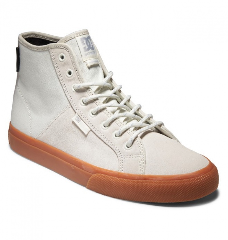 Hombre Botas de Invierno DC Shoes Manual Hi High-Top Blancas | UWX-810256