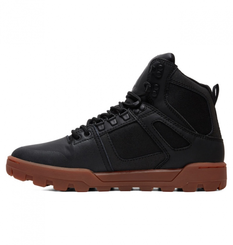 Hombre Botas de Invierno DC Shoes Pure High-Top Vody-Resistant Negras | CAT-306429