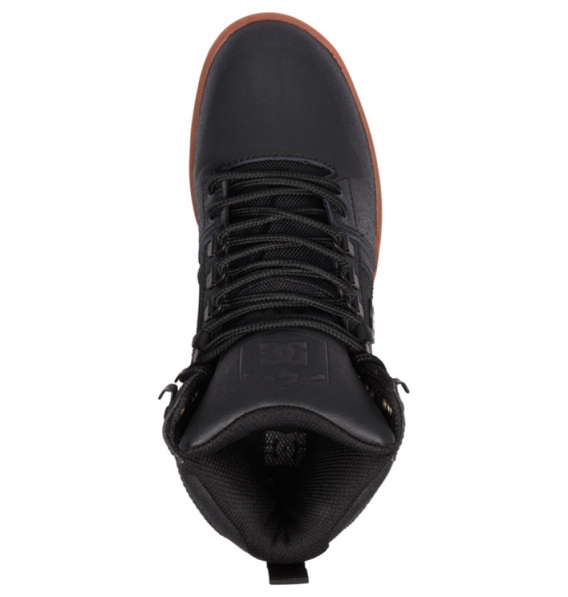 Hombre Botas de Invierno DC Shoes Pure High-Top Vody-Resistant Negras | CAT-306429