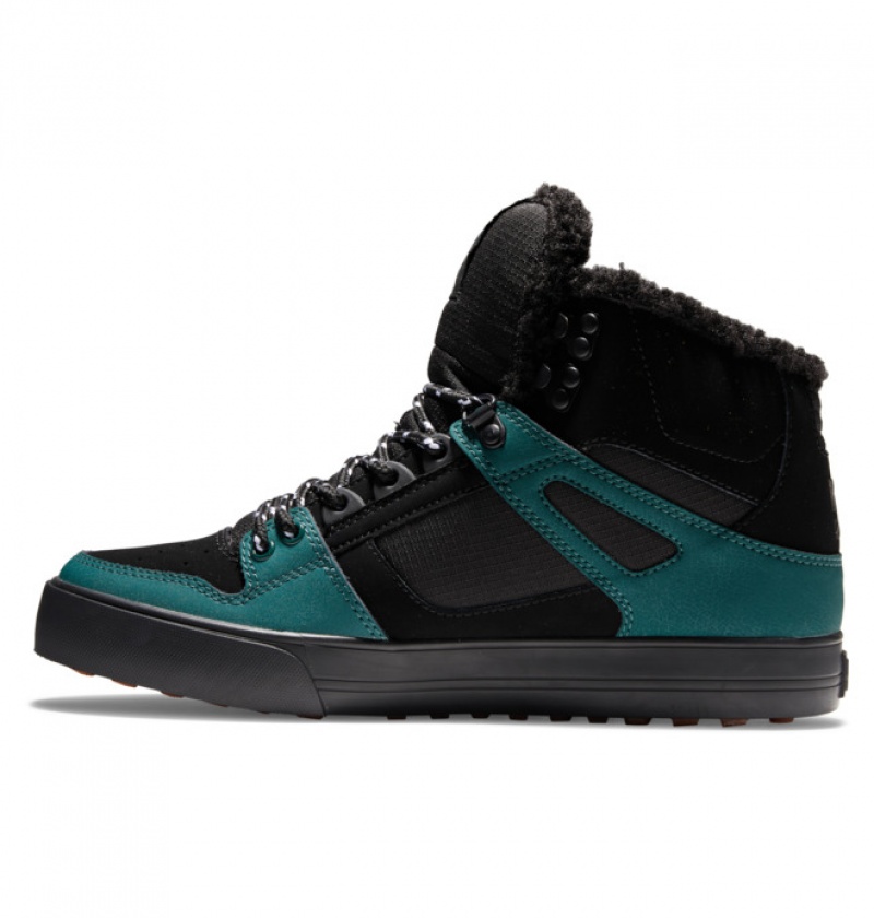 Hombre Botas de Invierno DC Shoes Pure High-Top Negras Negras Verde | HNQ-154609