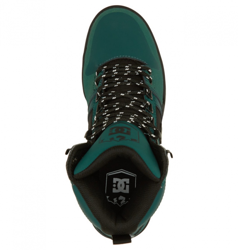 Hombre Botas de Invierno DC Shoes Pure High-Top Vody-Resistant Verde Oscuro | CDK-231496