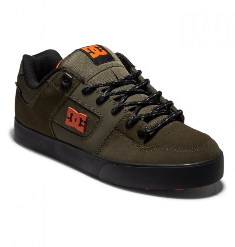 Hombre Botas de Invierno DC Shoes Pure Winterized Skate Verde Oliva Naranjas | RDX-813705