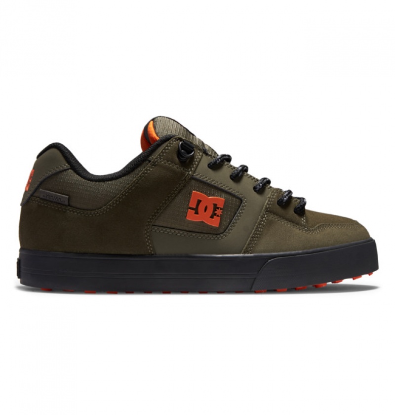 Hombre Botas de Invierno DC Shoes Pure Winterized Skate Verde Oliva Naranjas | RDX-813705