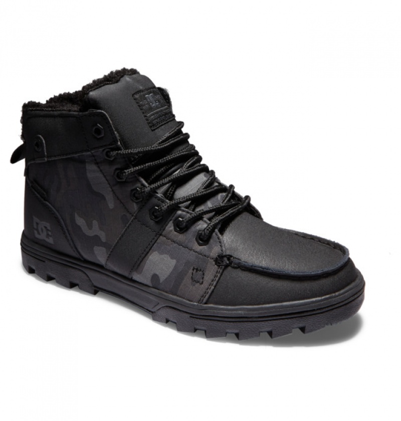 Hombre Botas de Invierno DC Shoes Woodland Negras Negras Negras | VYJ-018694