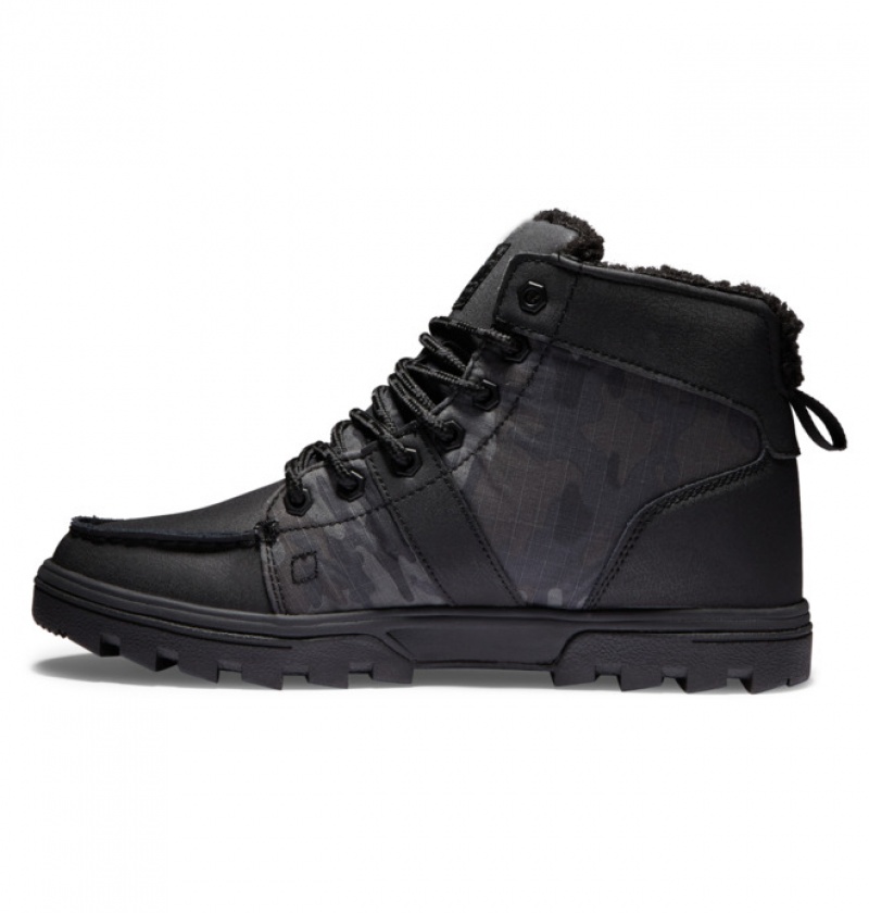 Hombre Botas de Invierno DC Shoes Woodland Negras Negras Negras | VYJ-018694