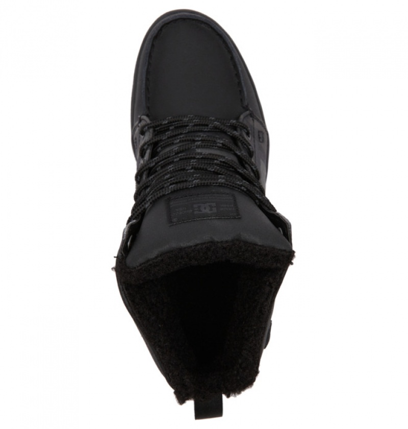 Hombre Botas de Invierno DC Shoes Woodland Negras Negras Negras | VYJ-018694