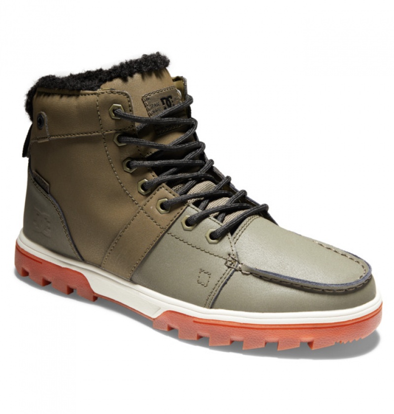 Hombre Botas de Invierno DC Shoes Woodland Verde Oliva Claro | CKF-342087