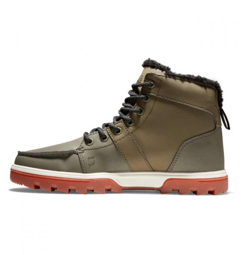 Hombre Botas de Invierno DC Shoes Woodland Verde Oliva Claro | CKF-342087