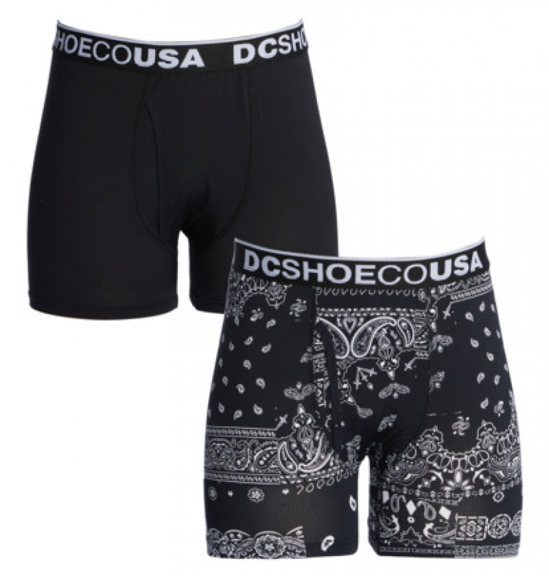 Hombre Braga DC Shoes The Performer 2-Pack Boxers Negras | CIV-432169