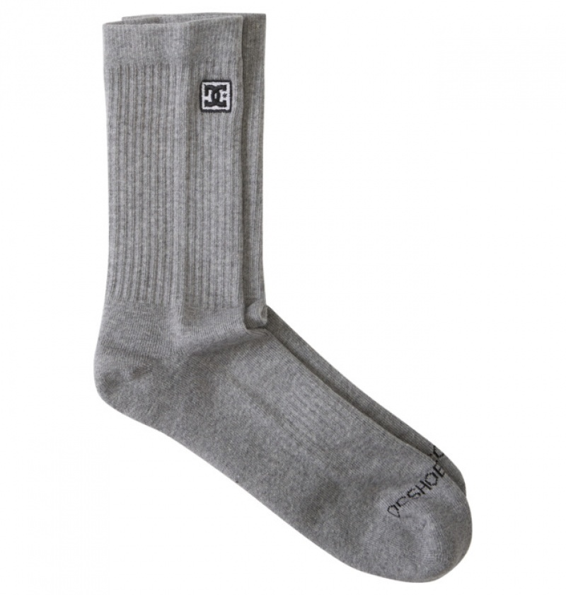 Hombre Calcetines DC Shoes 2-Pack Crew Gris Claro | DJY-604182