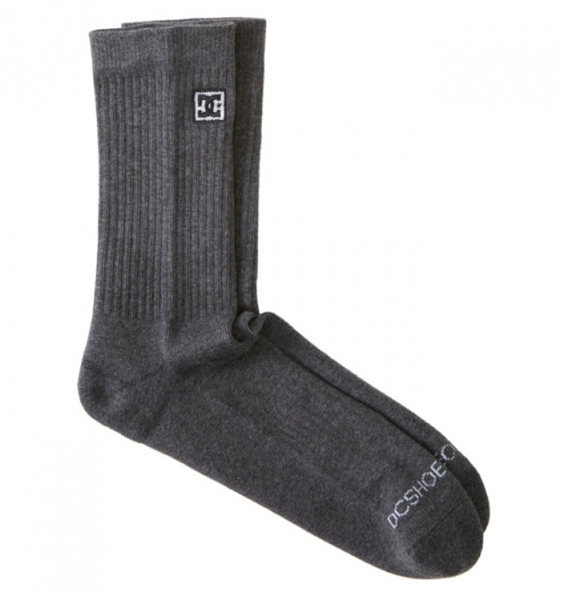 Hombre Calcetines DC Shoes 2-Pack Crew Gris Claro | DJY-604182