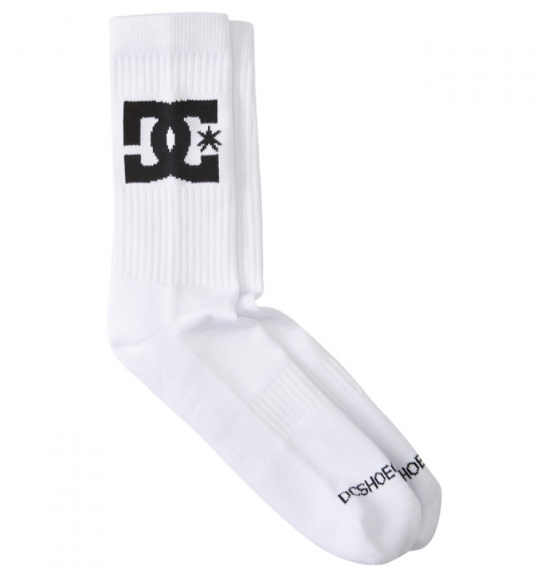 Hombre Calcetines DC Shoes Star 2-Pack Crew Blancas | JFX-074628