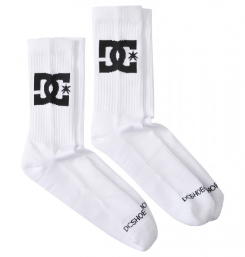 Hombre Calcetines DC Shoes Star 2-Pack Crew Blancas | JFX-074628