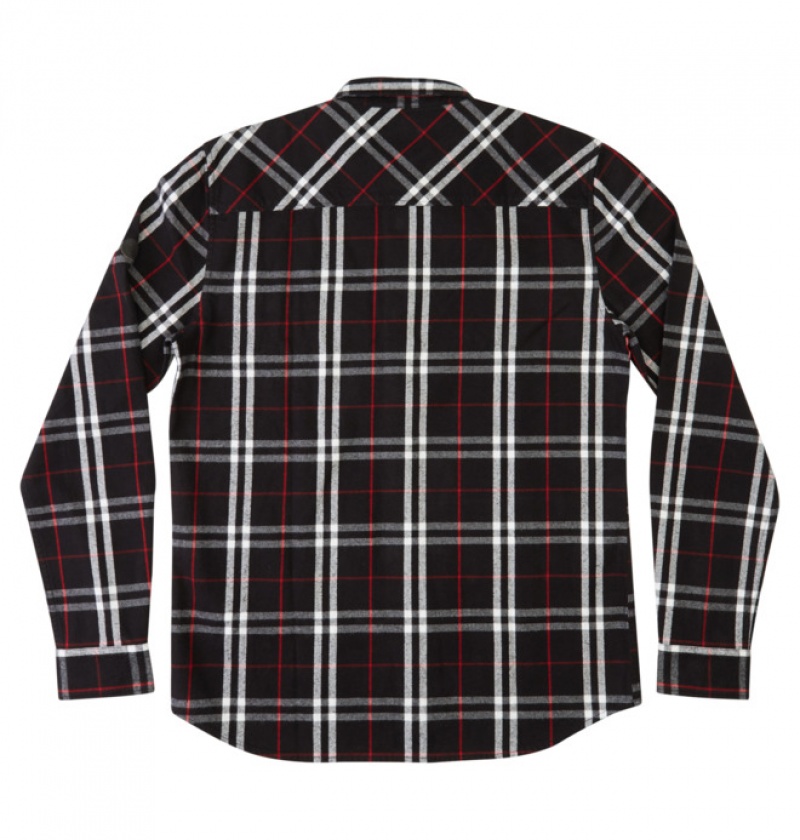 Hombre Camisas DC Shoes Marshal Long Sleeve Negras Rojas | ODP-496512