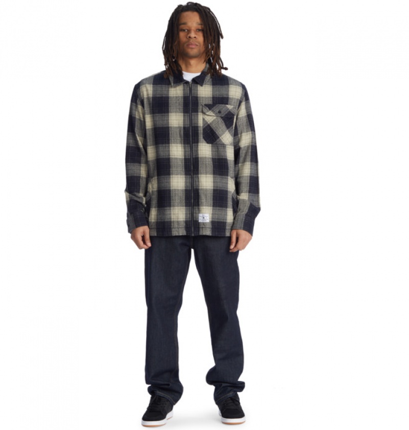 Hombre Camisas DC Shoes The Trapper Flannel Azul Marino | ZMR-318062