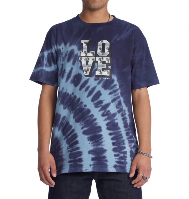 Hombre Camiseta DC Shoes BLABAC x Kalis Love Park Kalis Heritage Azul Marino | ZVF-932406