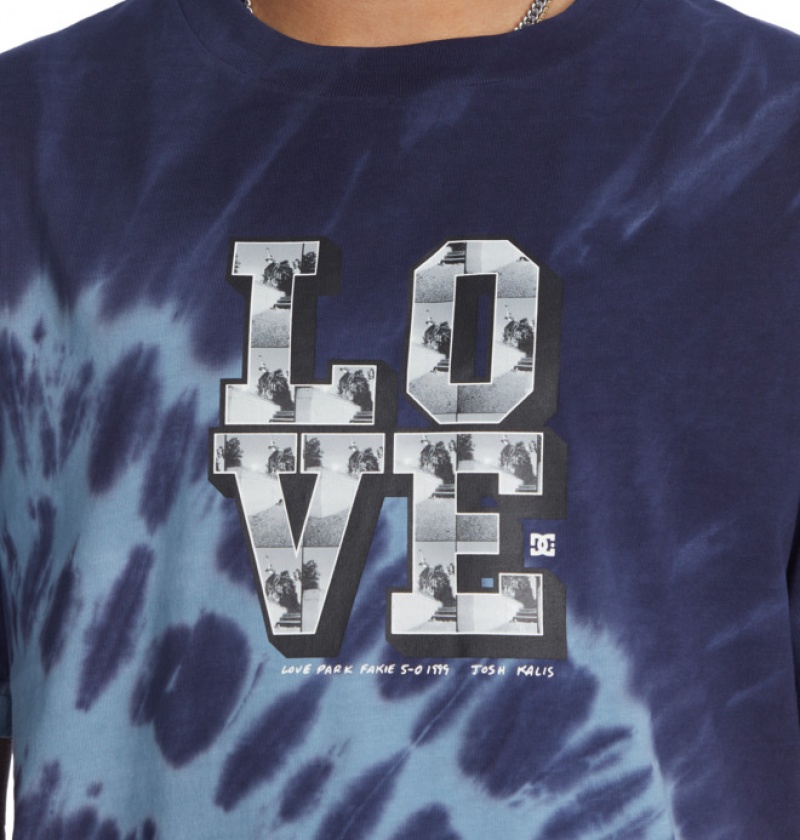 Hombre Camiseta DC Shoes BLABAC x Kalis Love Park Kalis Heritage Azul Marino | ZVF-932406