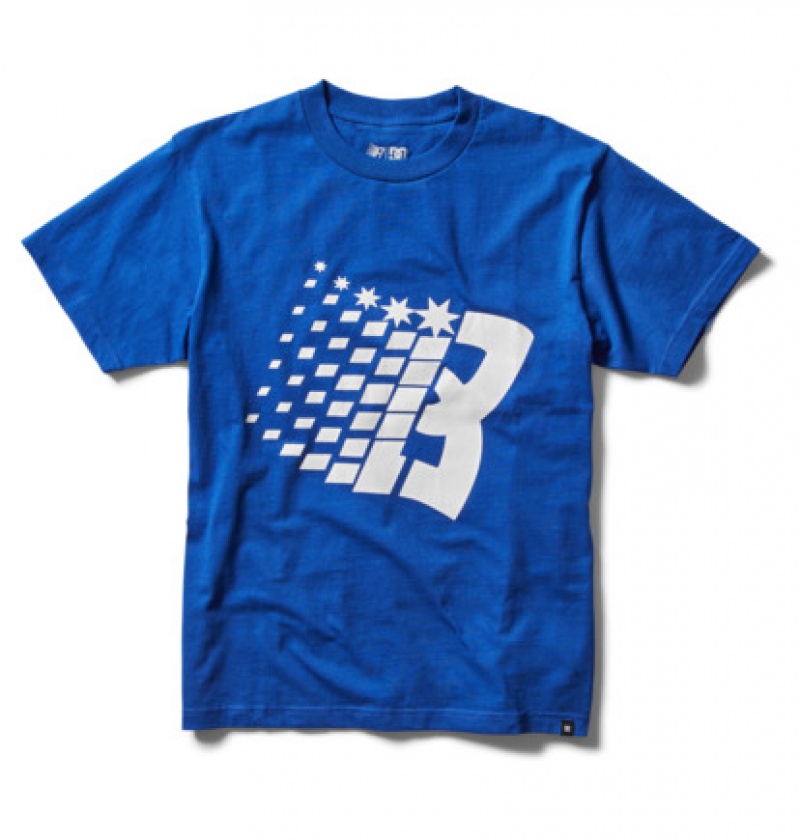 Hombre Camiseta DC Shoes Bronze56K x DC Star Heritage Azules | UFN-426890