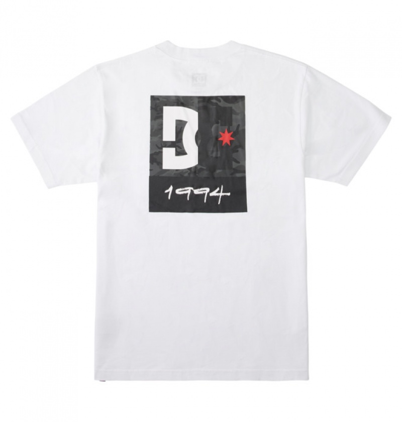 Hombre Camiseta DC Shoes DC Split Star Blancas Negras Camuflaje | TMG-792015