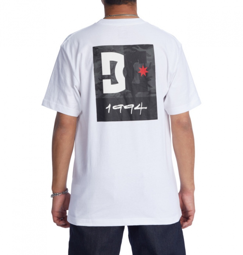 Hombre Camiseta DC Shoes DC Split Star Blancas Negras Camuflaje | TMG-792015