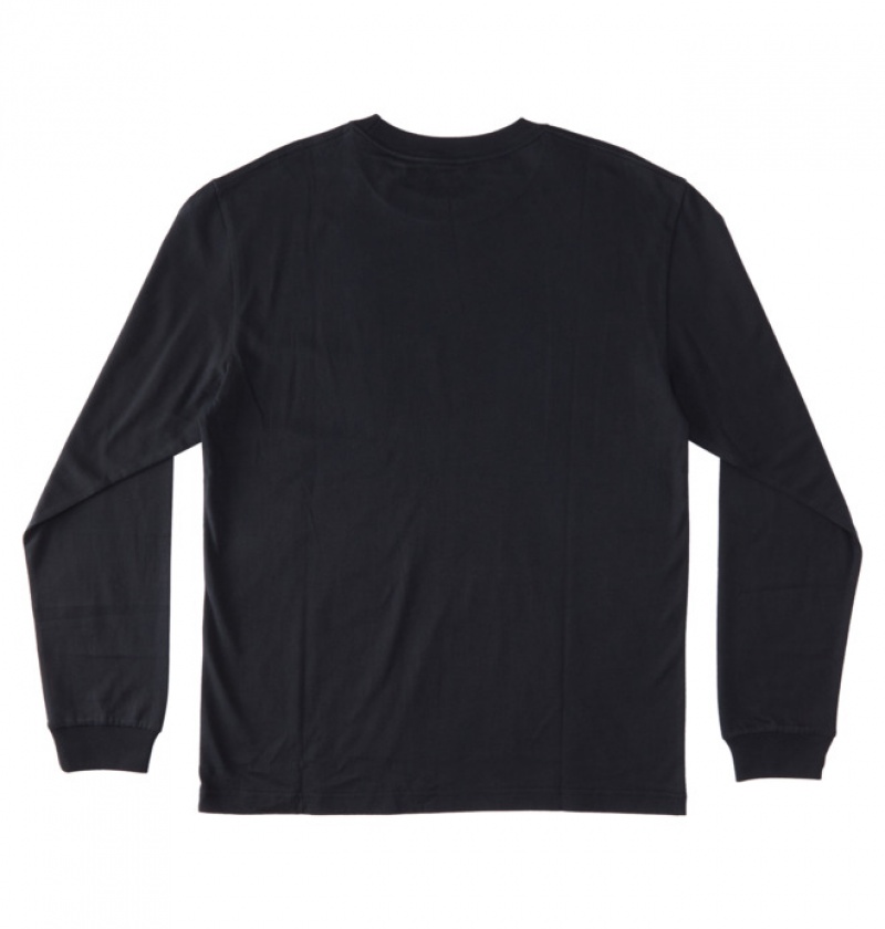 Hombre Camiseta DC Shoes DC Square Star Long Sleeve Negras | VQI-631597