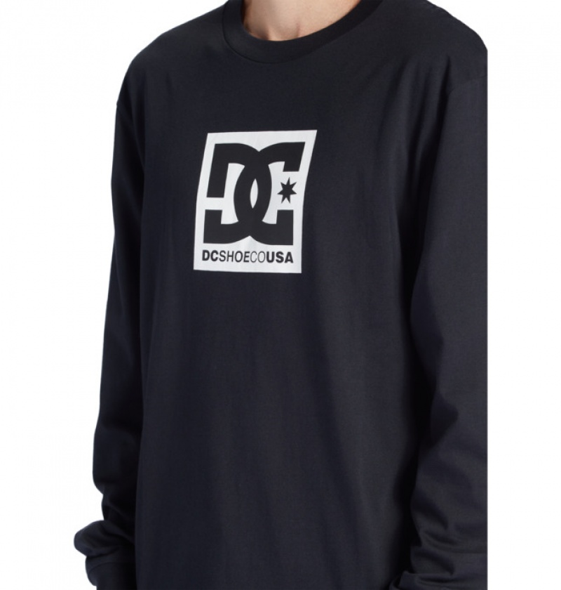 Hombre Camiseta DC Shoes DC Square Star Long Sleeve Negras | VQI-631597